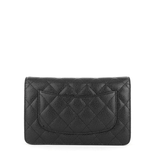 Chanel WOC Pebbled Caviar Leather Wallet on Chain Bag