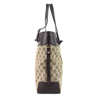 Gucci Ornamental Buckle Monogram Canvas Tote Bag