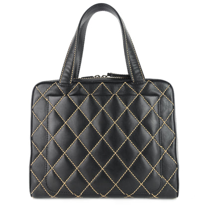 Chanel Surpique Top Handles Calfskin Leather Bowler Bag