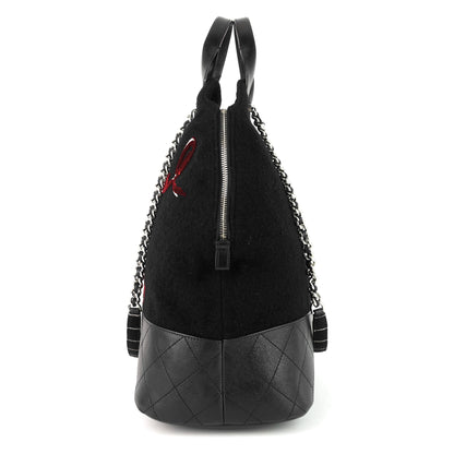 Chanel Paris-Hamburg Embroidered Wool and Calfskin Large Shopping Bag