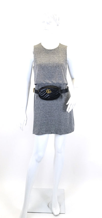 Gucci Marmont Matalasse Chevron Leather 95 Belt Bag