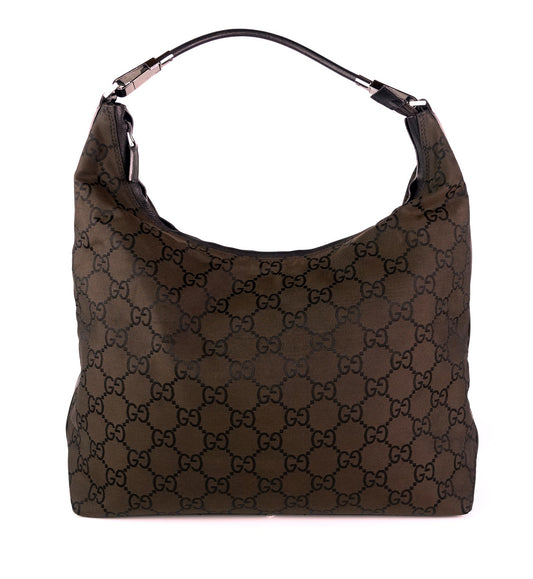 Gucci Monogram Nylon Hobo Bag