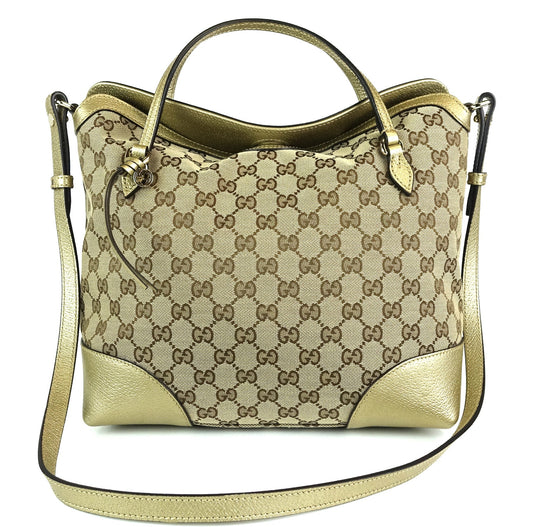 Gucci Bree Monogram Canvas Convertible Top Handle Bag
