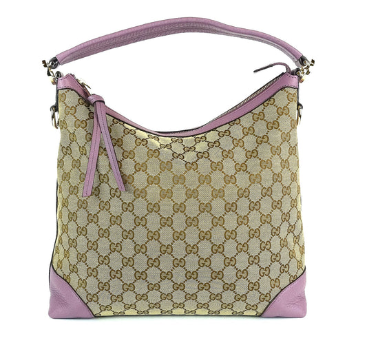 Gucci Monogram Canvas Hobo Bag