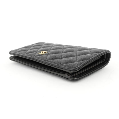 Chanel L-Yen Caviar Leather Wallet