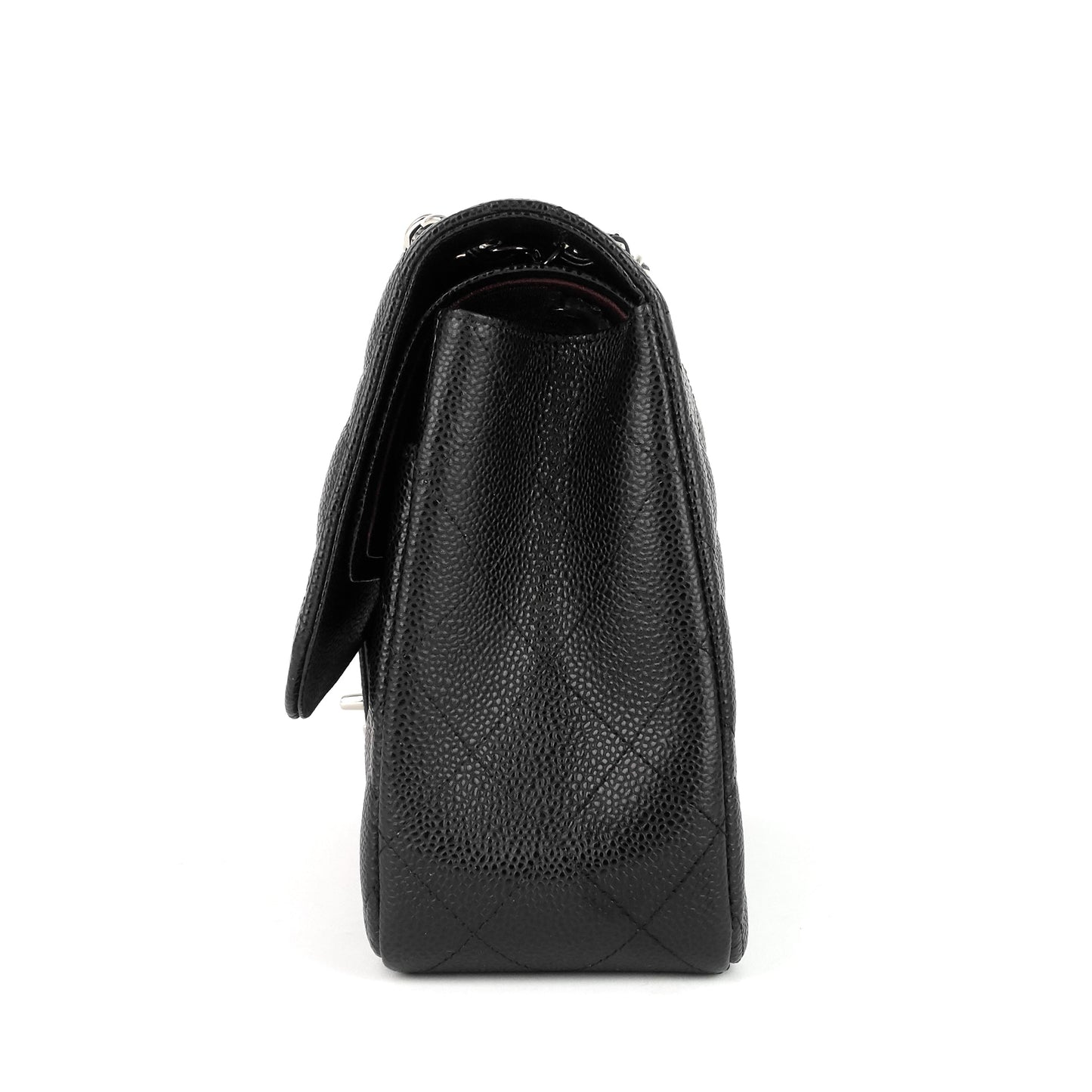 Chanel Double Flap Quilted Caviar Leather Bag