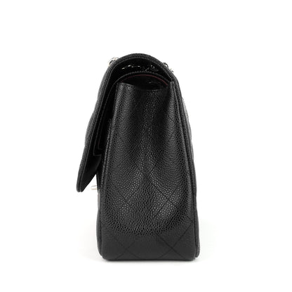 Chanel Double Flap Quilted Caviar Leather Bag
