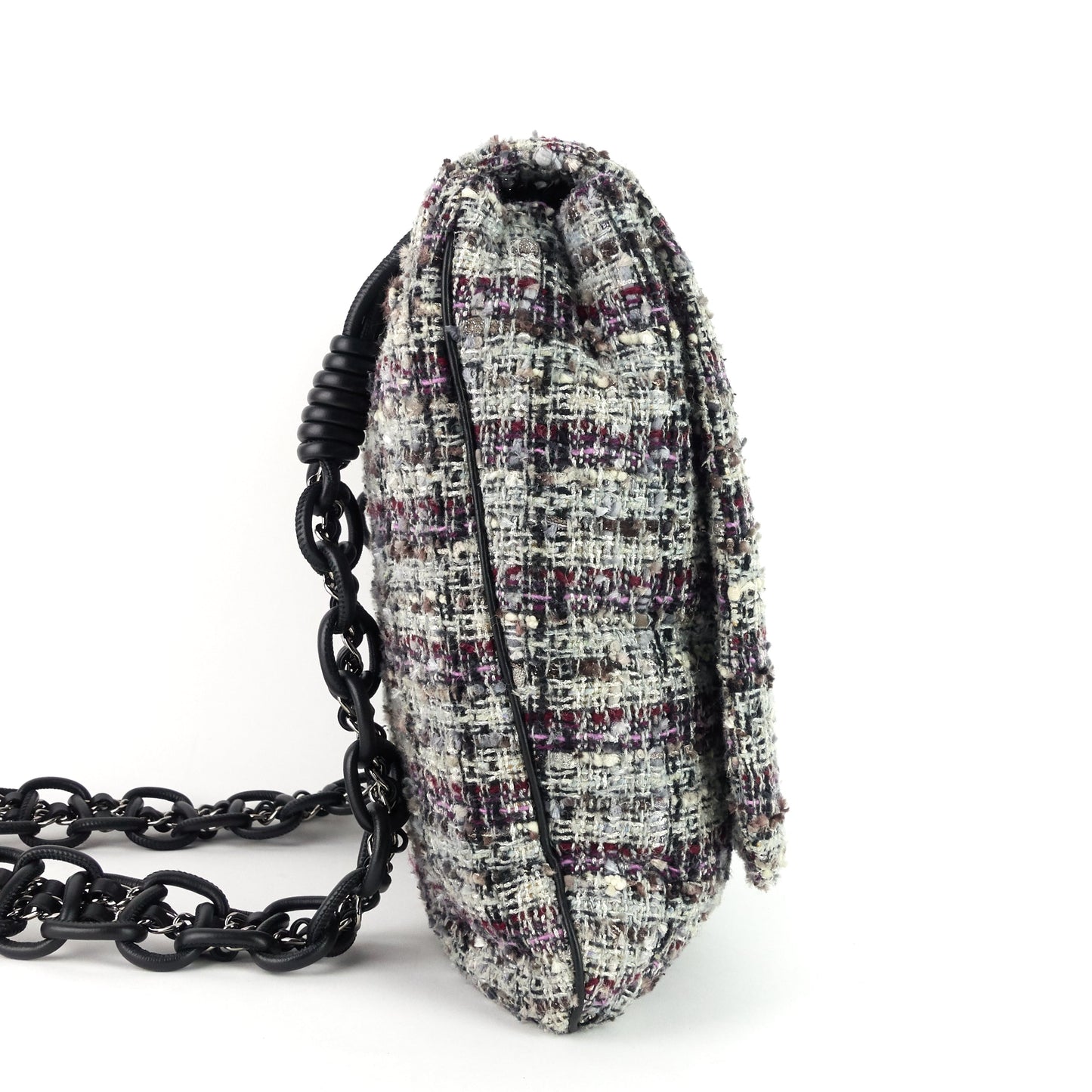 Chanel Floral Appliqué Tweed Messenger Bag