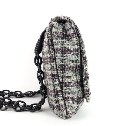 Chanel Floral Appliqué Tweed Messenger Bag