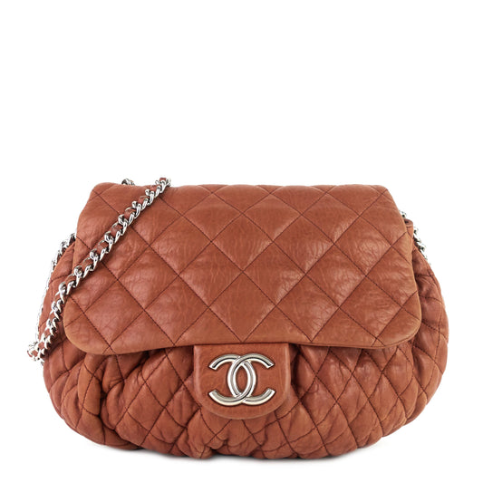 Chanel Chain Around Large Calfskin Leather Flap Bag