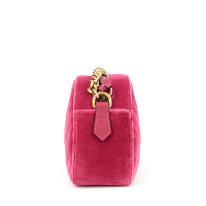 Gucci Marmont 2.0 Fuchsia Velvet Shoulder Bag
