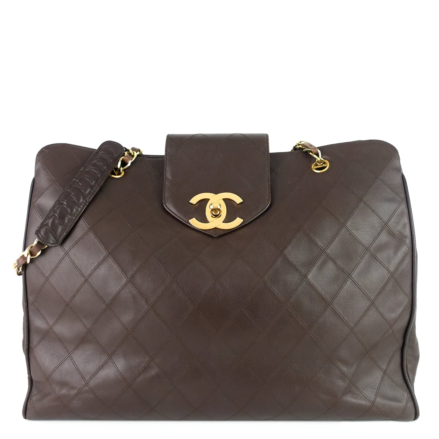 Chanel Vintage Supermodel Weekender Large Calfskin Leather Bag