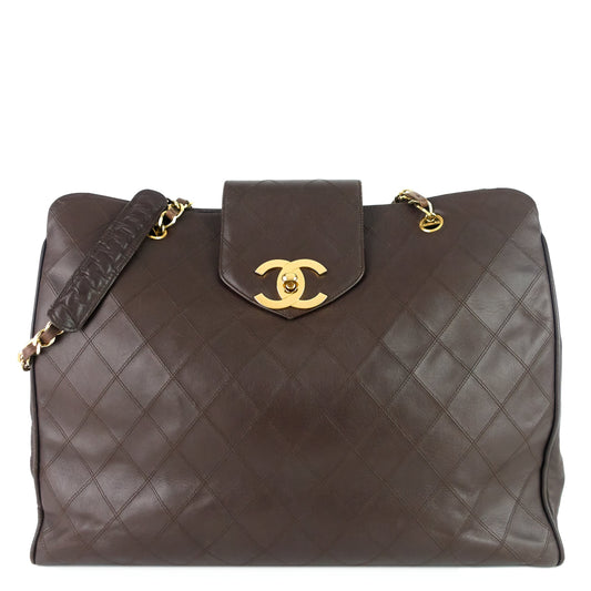 Chanel Vintage Supermodel Weekender Large Calfskin Leather Bag