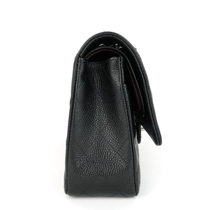 Chanel Double Flap Quilted Caviar Leather Bag