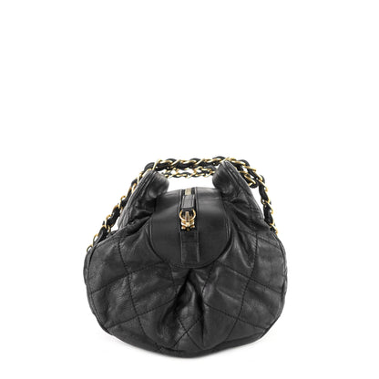 Chanel Chic Quilted Iridescent Calfskin Leather Bowling Bag