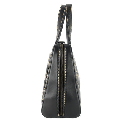 Chanel Surpique Top Handles Calfskin Leather Bowler Bag