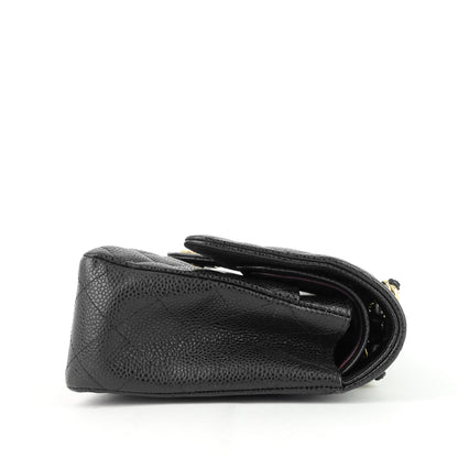Chanel Double Flap Quilted Caviar Leather Bag