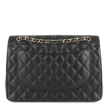 Chanel Double Flap Quilted Caviar Leather Bag
