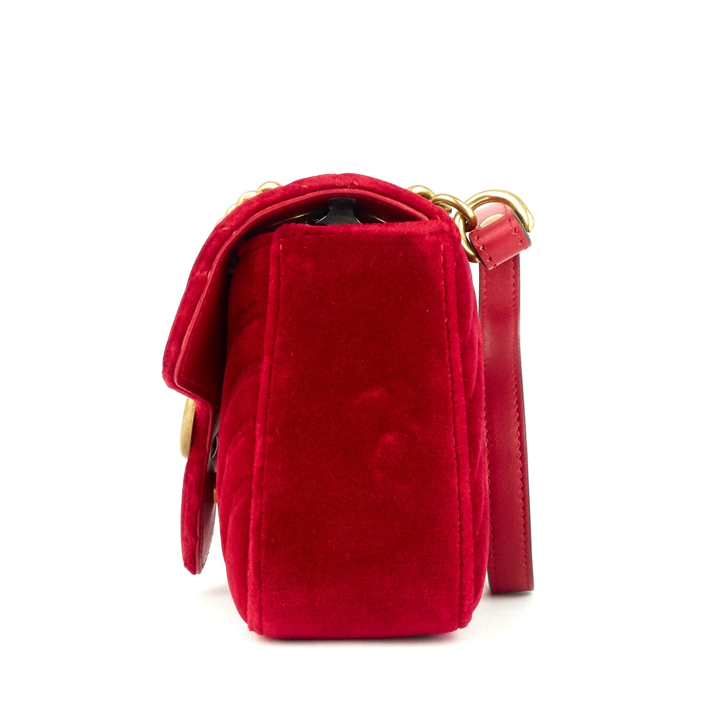 Gucci GG Marmont Mini Chevron Velvet Bag