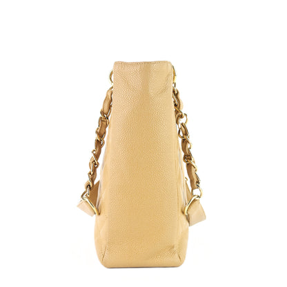 Chanel Petite Shopping Tote Quilted Caviar Leather Bag
