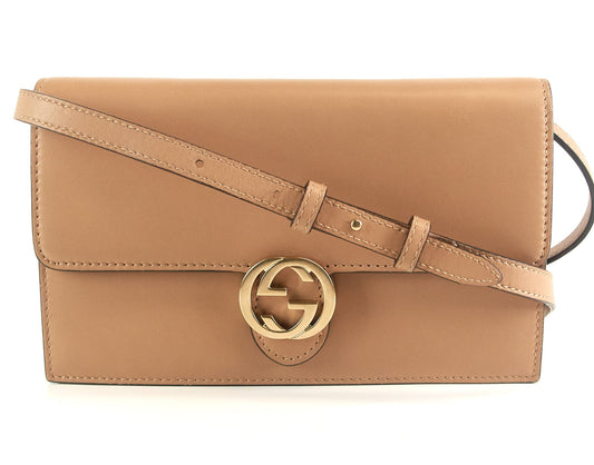 Gucci Leather GG Logo Wallet with Strap