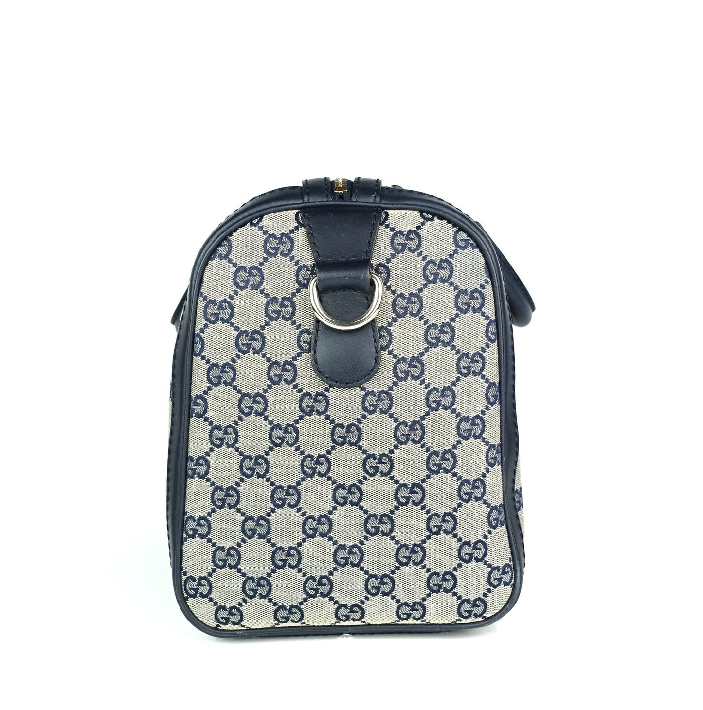 Gucci Monogram Canvas Web Boston Bag with Strap
