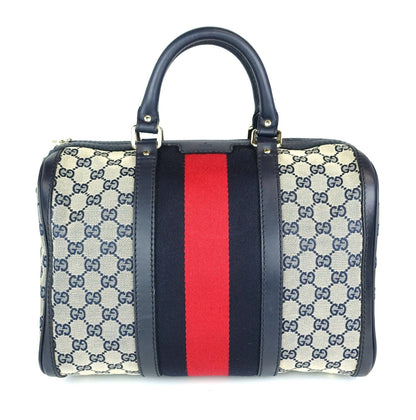 Gucci Monogram Canvas Web Boston Bag with Strap