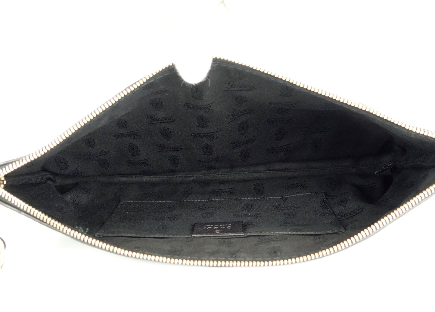 Gucci Sienna Grained Leather Tassel Clutch Bag