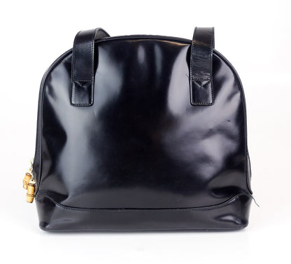 Gucci Patent Leather Front Flap Pocket Tote Bag