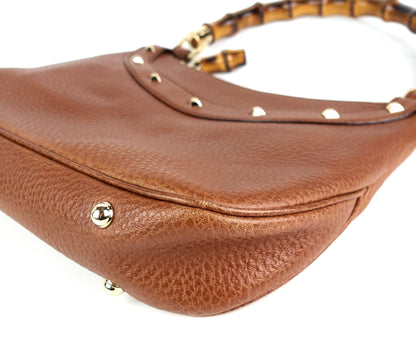 Gucci Jackie Pebbled Leather Bamboo Handle Bag