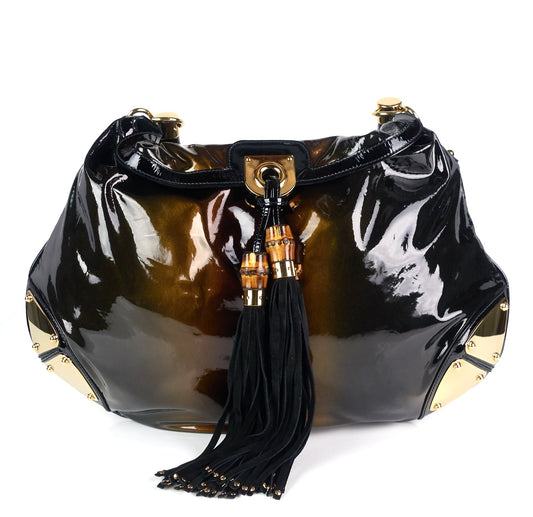 Gucci Indy Patent Leather Large Hobo Bag