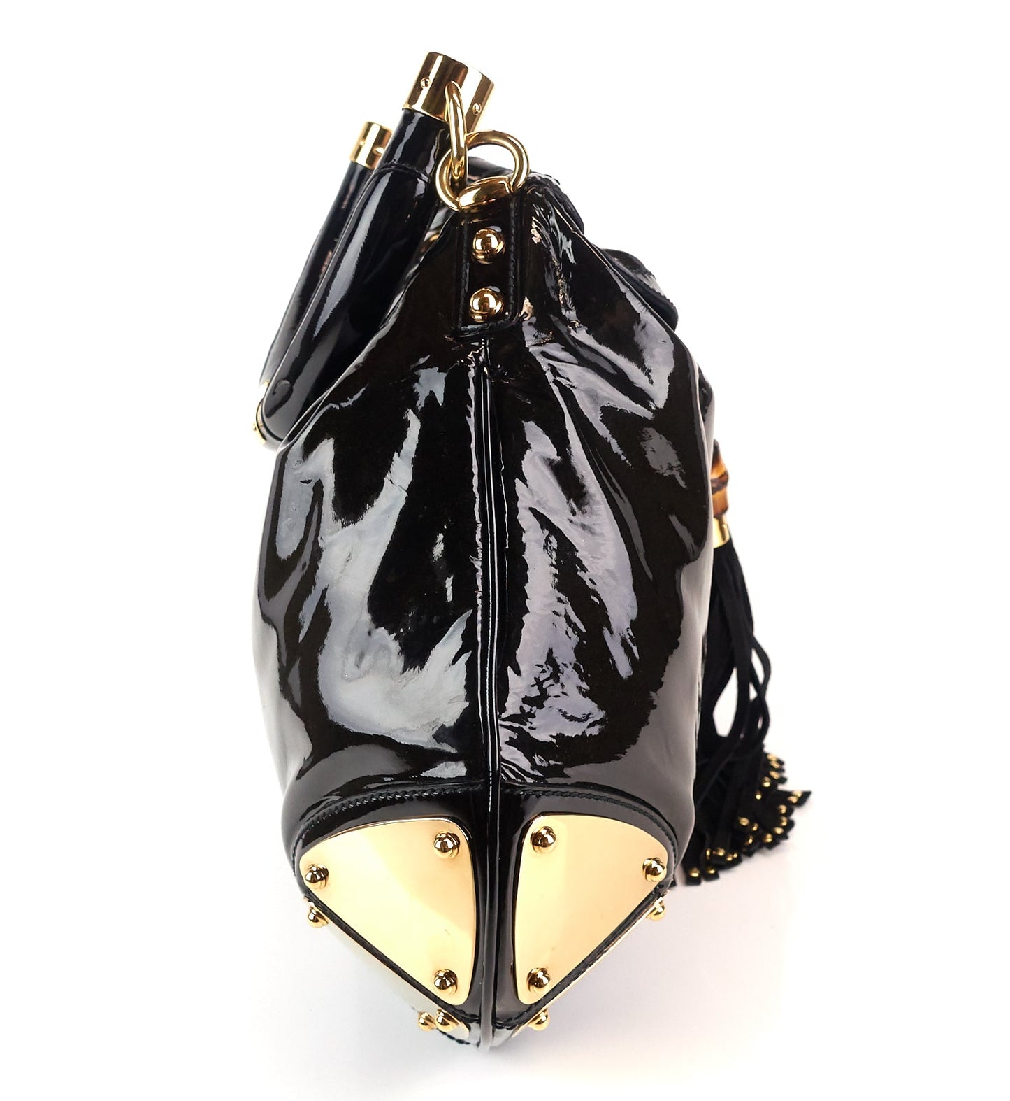 Gucci Indy Patent Leather Large Hobo Bag