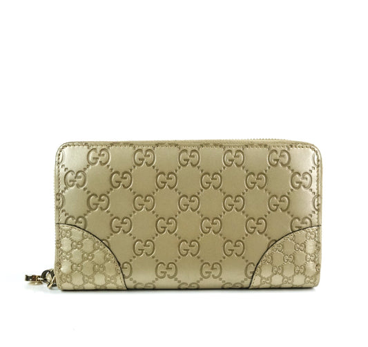 Gucci Signature Zip Around Guccissima Leather Wallet