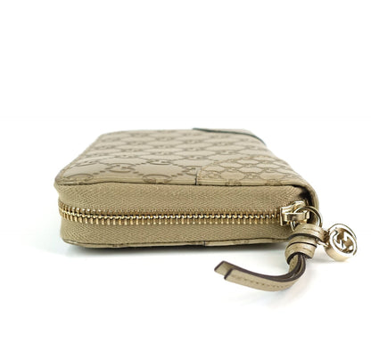 Gucci Signature Zip Around Guccissima Leather Wallet