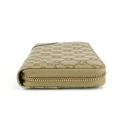 Gucci Signature Zip Around Guccissima Leather Wallet
