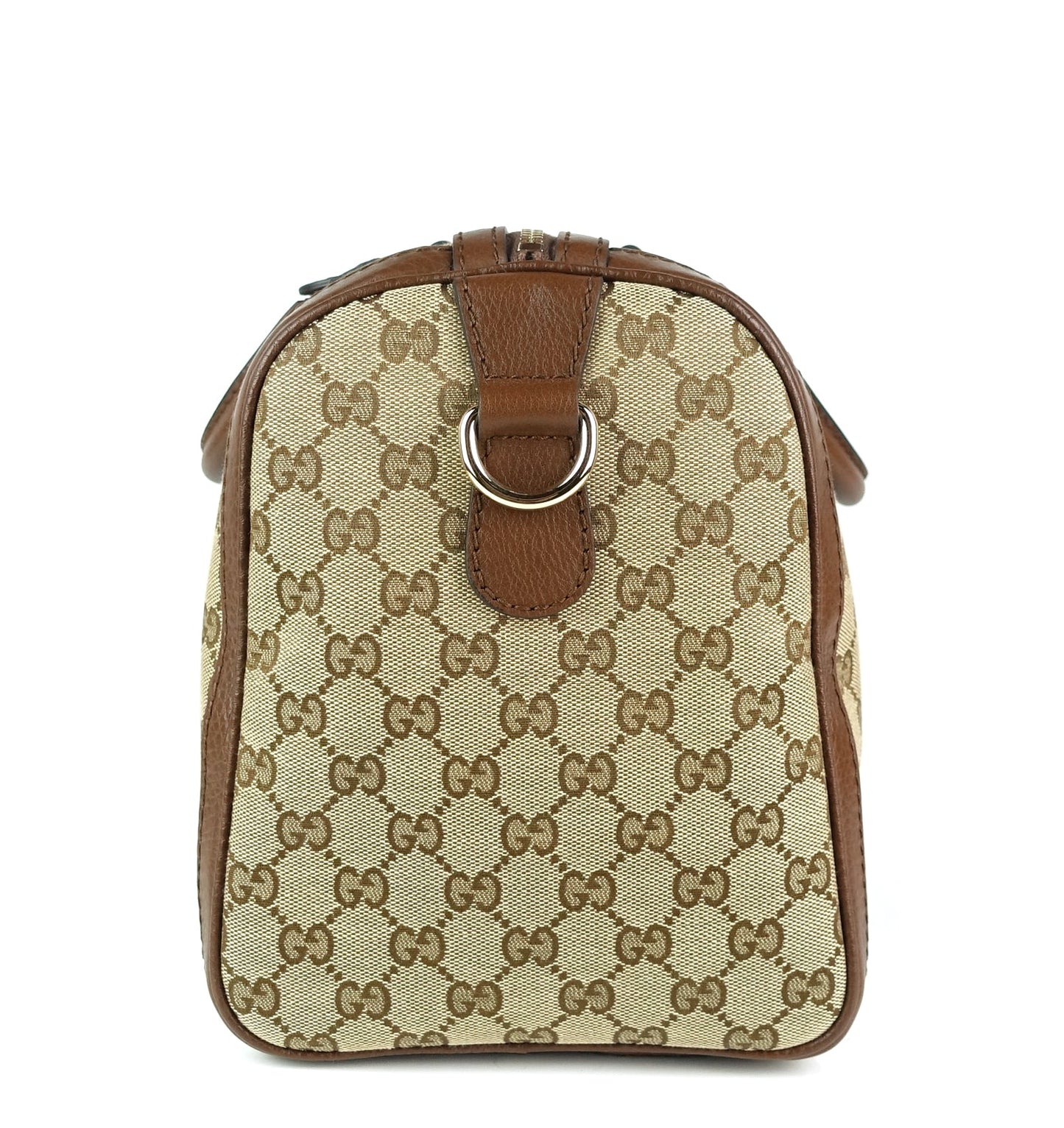 Gucci Monogram Canvas Web Boston Bag with Strap