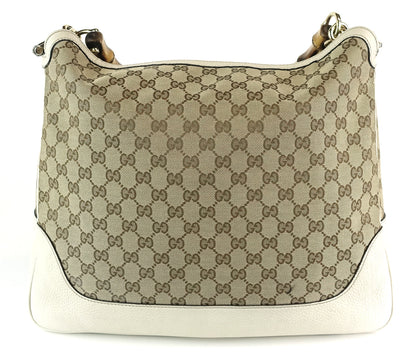Gucci Diana Monogram Canvas Bamboo Handle Bag with Strap