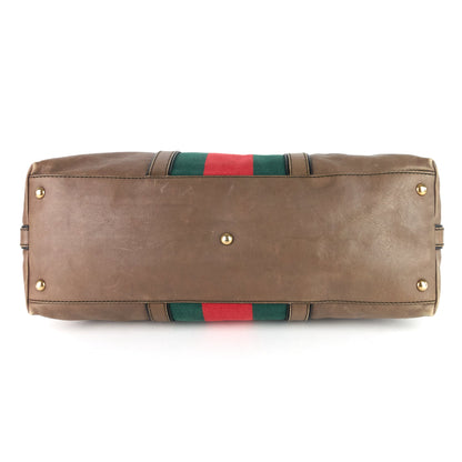 Gucci Raina Web Top Handle Medium Leather Bag