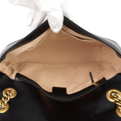 Gucci GG Marmont Medium Chevron Leather Bag
