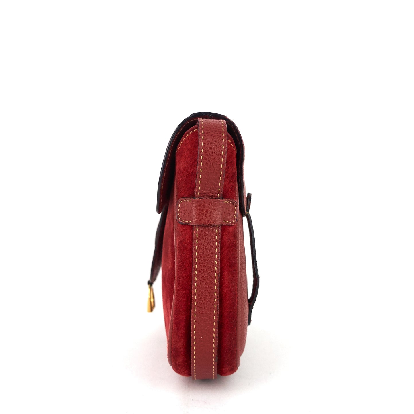 Gucci Saddle Flap Suede Shoulder/Belt Bag