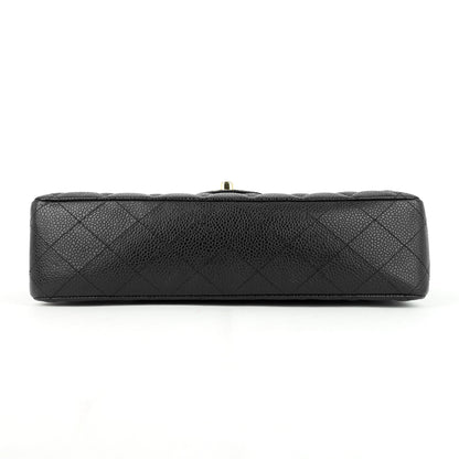 Chanel Double Flap Quilted Caviar Leather Bag
