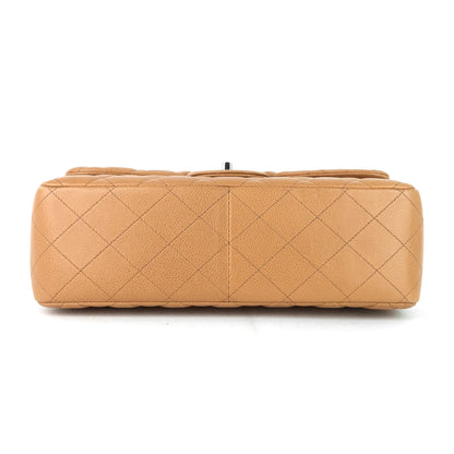 Chanel Double Flap Quilted Caviar Leather Bag