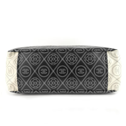 Chanel Coated Canvas Camellia Large Shopping Tote Bag