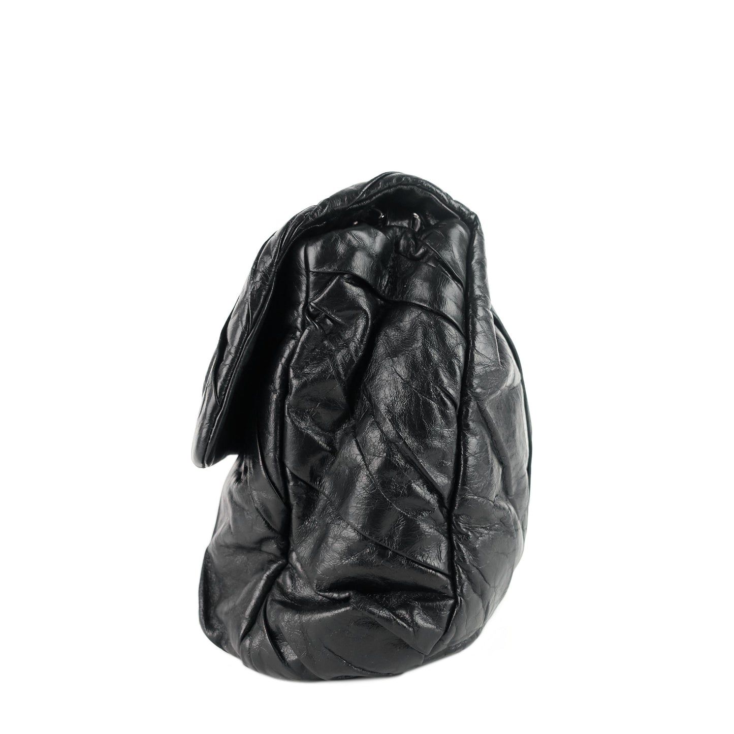 Chanel Twisted Flap Maxi Glazed Calfskin Leather Bag