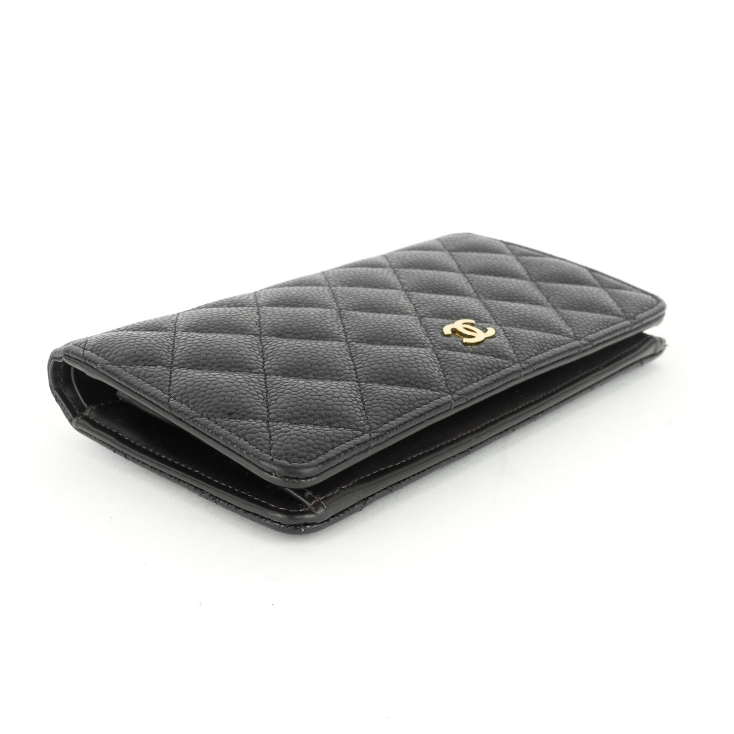 Chanel L-Yen Caviar Leather Wallet