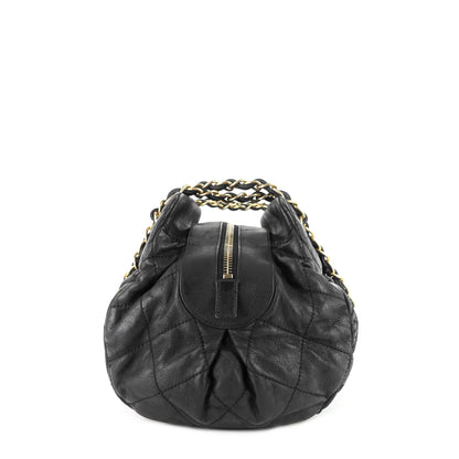 Chanel Chic Quilted Iridescent Calfskin Leather Bowling Bag