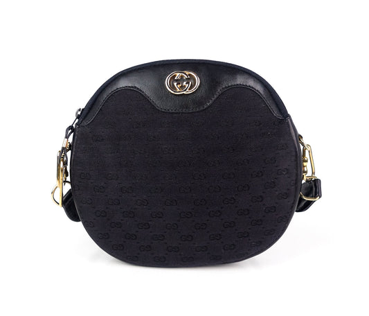 Gucci Monogram Canvas and Leather Vintage Bag