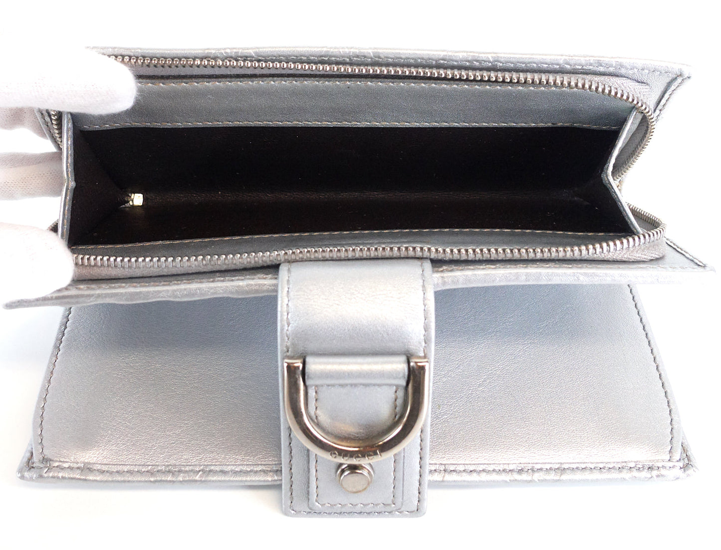 Gucci Guccissima Leather Continental D-Ring Wallet