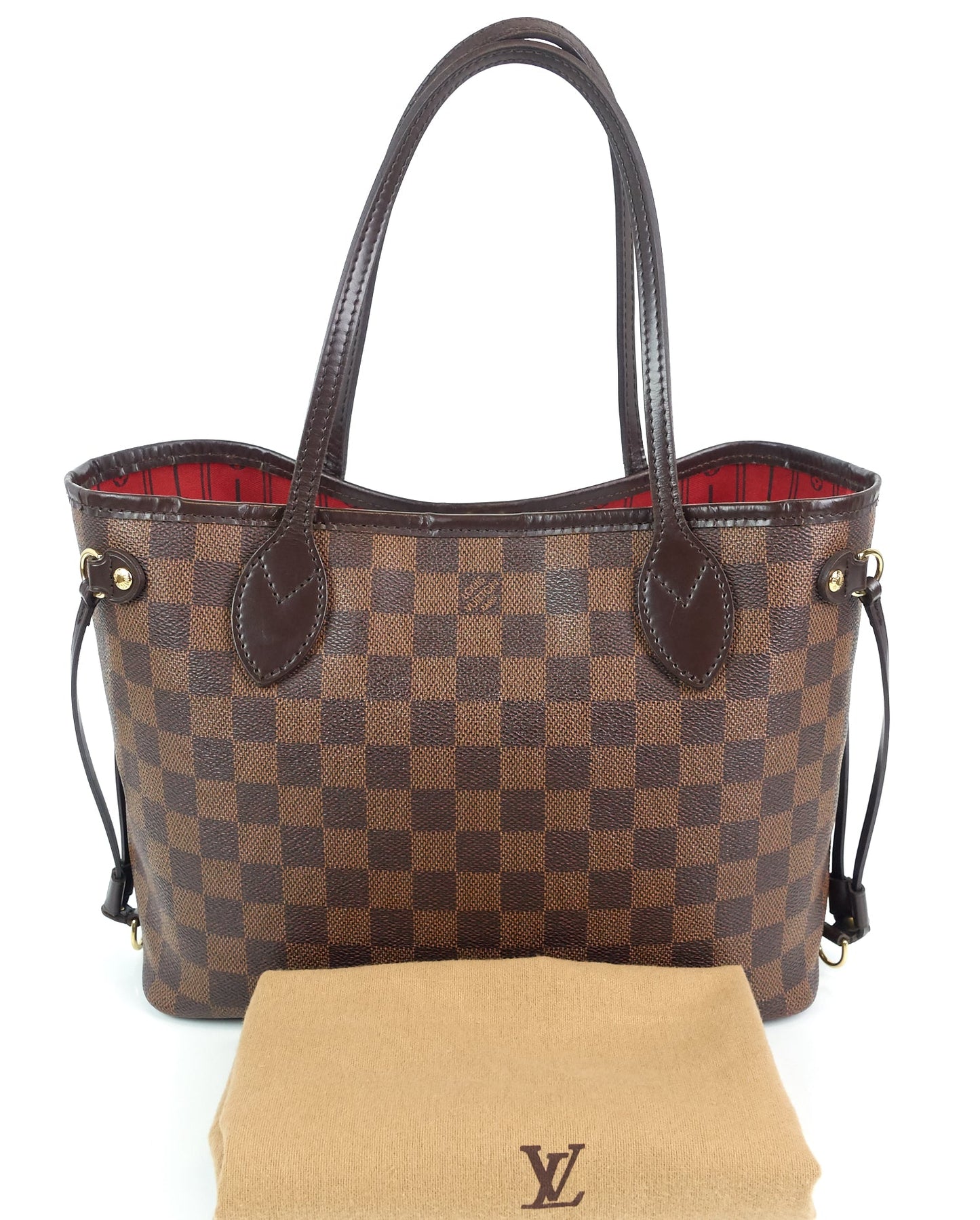 Louis Vuitto Neverfull PM Damier Ebene Canvas Bag