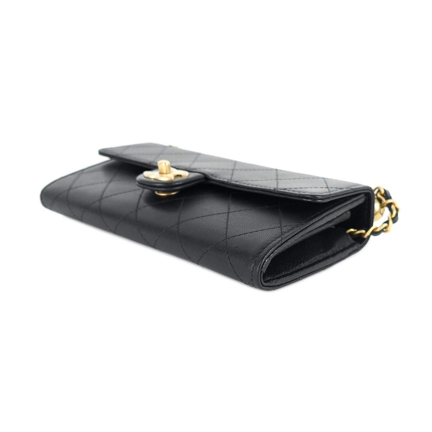 Chanel Chic Pearls Flap Goatskin Leather Clutch with Chain Bag